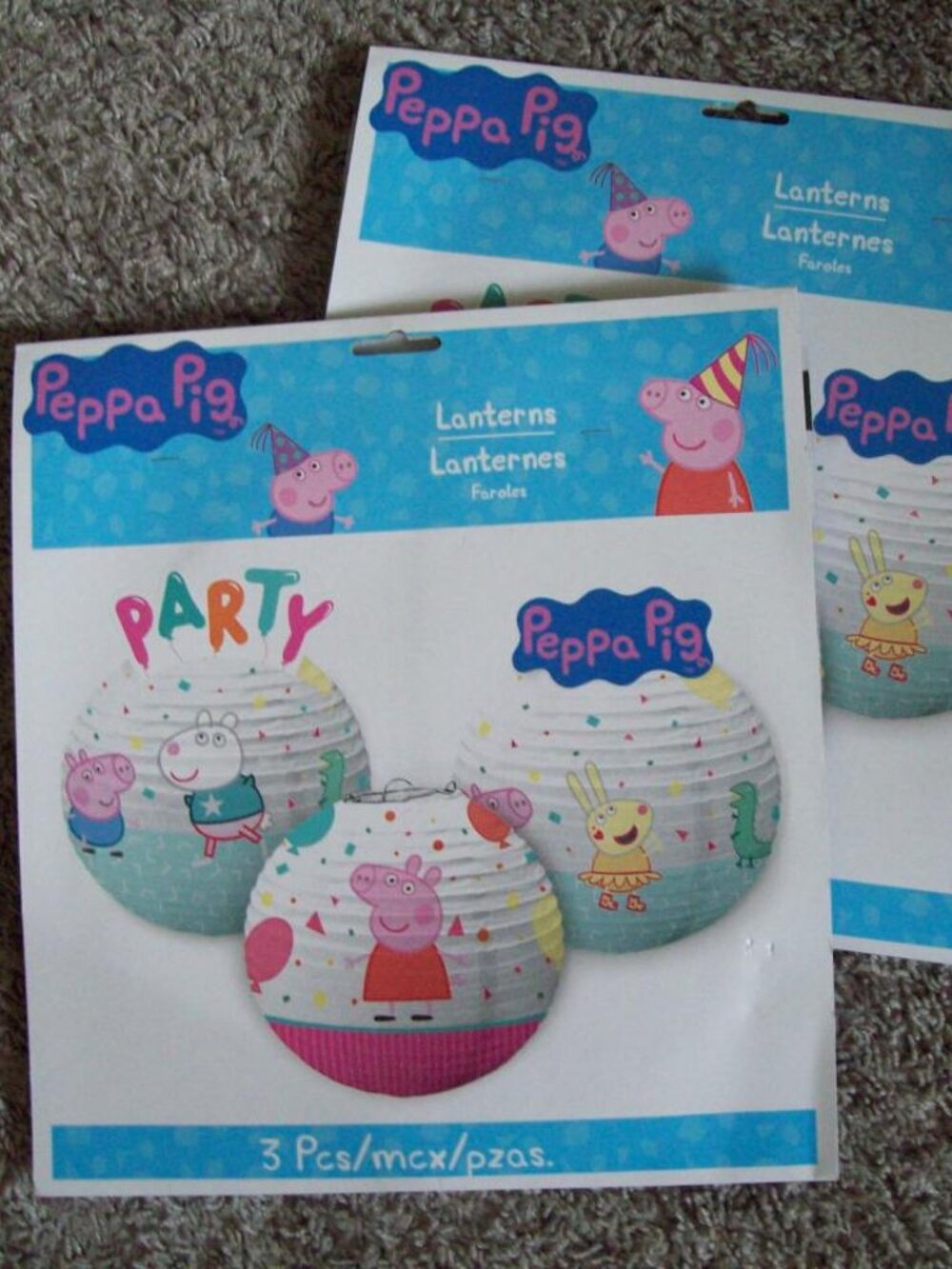 Lot 2 Packs of Peppa Pig  Party Lanterns (3 in ea Pack) New